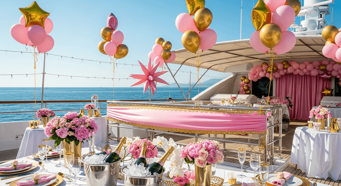 Hen party celebration on a yacht
