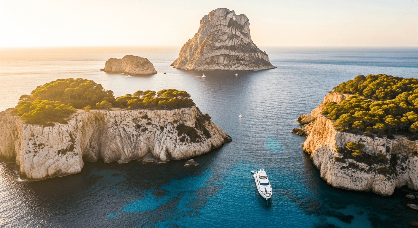 Ibiza coastline from the water