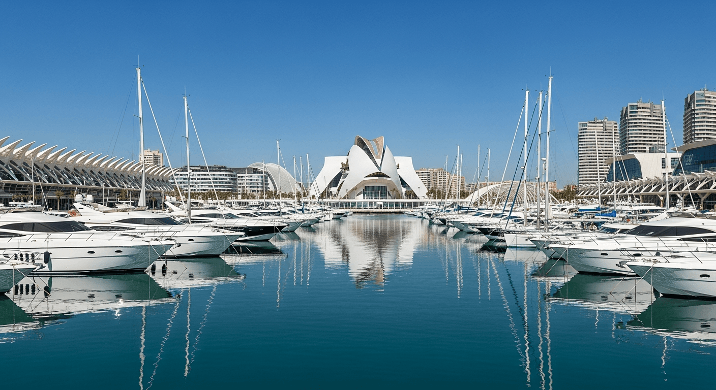 Valencia marina panoramic view