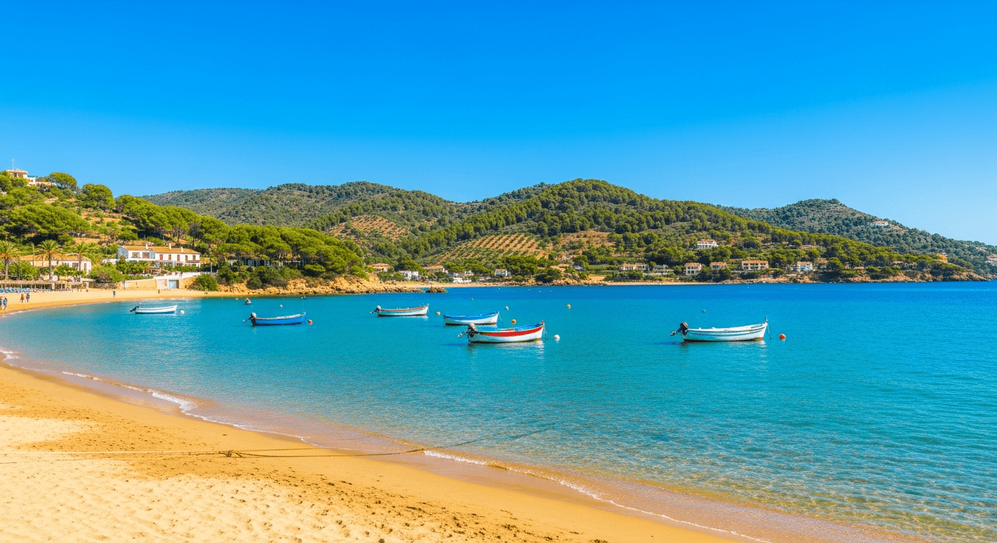 Mediterranean coastline from the sea